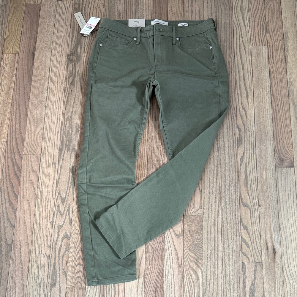 Womens Calvin Klein Ankle Skinny Jeans in Spanish Olive